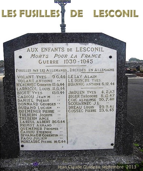 monument fusille de Lesconil
